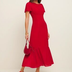 Reformation Domini Red Dress - Size 8, worn once